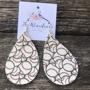 Leather Baseball Earrings